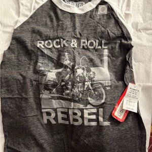 Elvis Signature Rock & Roll Rebel Kids Sleeveless Shirt - Black and White